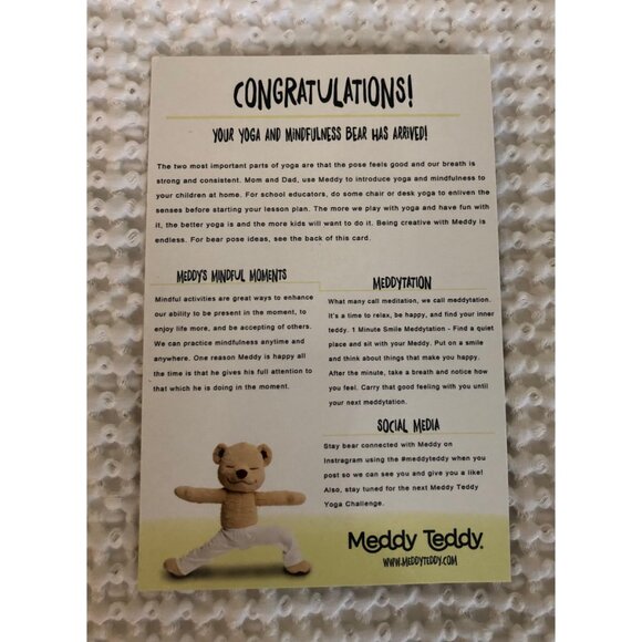 Meddy Teddy, yoga and meditation teddy bear - Picture 4 of 7